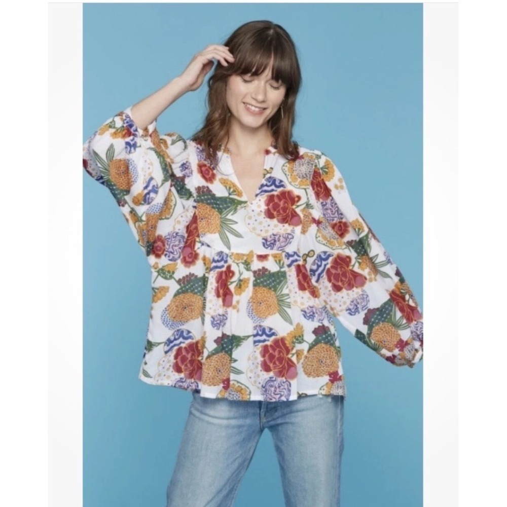 Roberta Roller Rabbit CheriFloral‎ Sasoka Top Size S